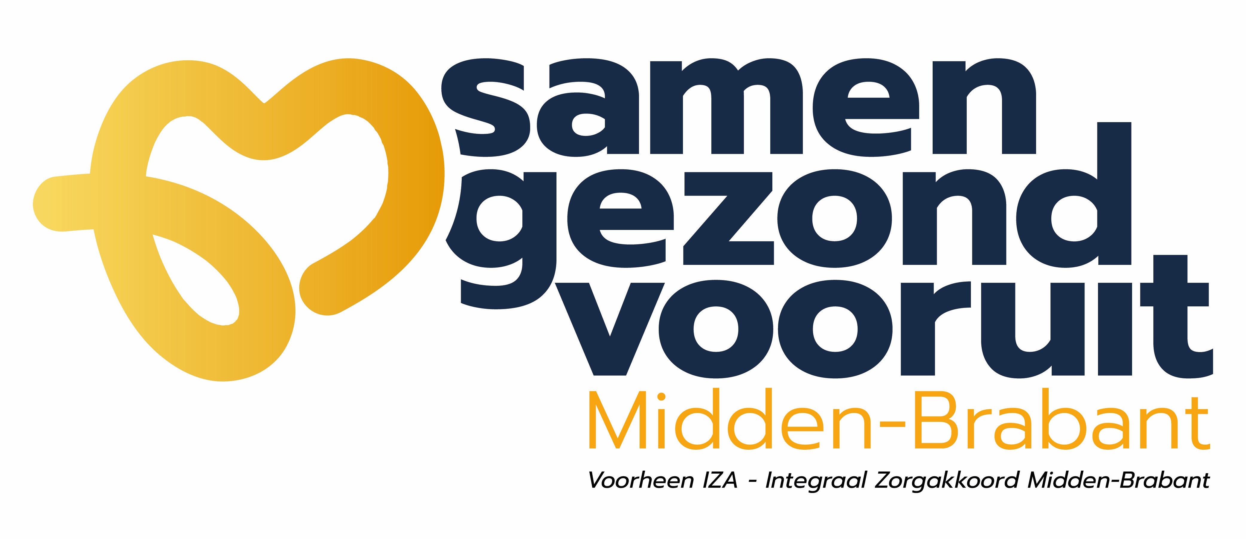 oranja en donkerblauw logo Samen Gezond Vooruit Midden-Brabant